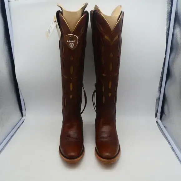 NEW Ariat Women’s 5.5 Saylor Stretchfit Boots Tall Chic Brown Leather - Picture 12 of 15